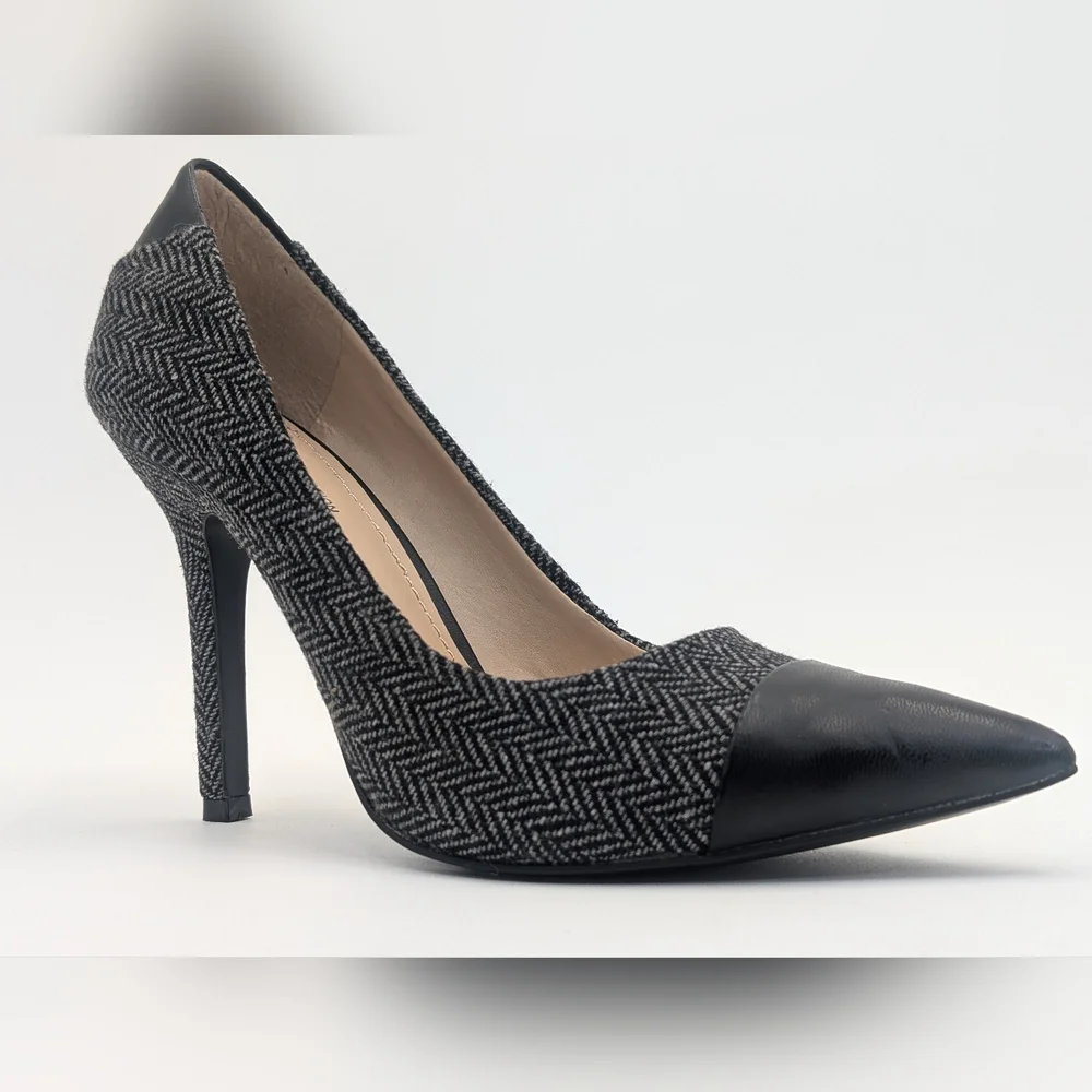 NWT BCBGeneration Duboise Sz 6.5 Stilleto Pointed Toe Fabric With Leather Accent - Picture 4 of 17